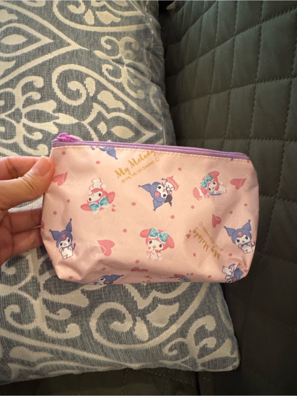 Sanrio Pink Character Print Zipper Pouch - My Melody Style